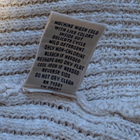 L.L. Bean‎ Womens Open Front Sweater Cardigan Sz XS Cream Casual Timeless Rustic - Picture 8 of 8